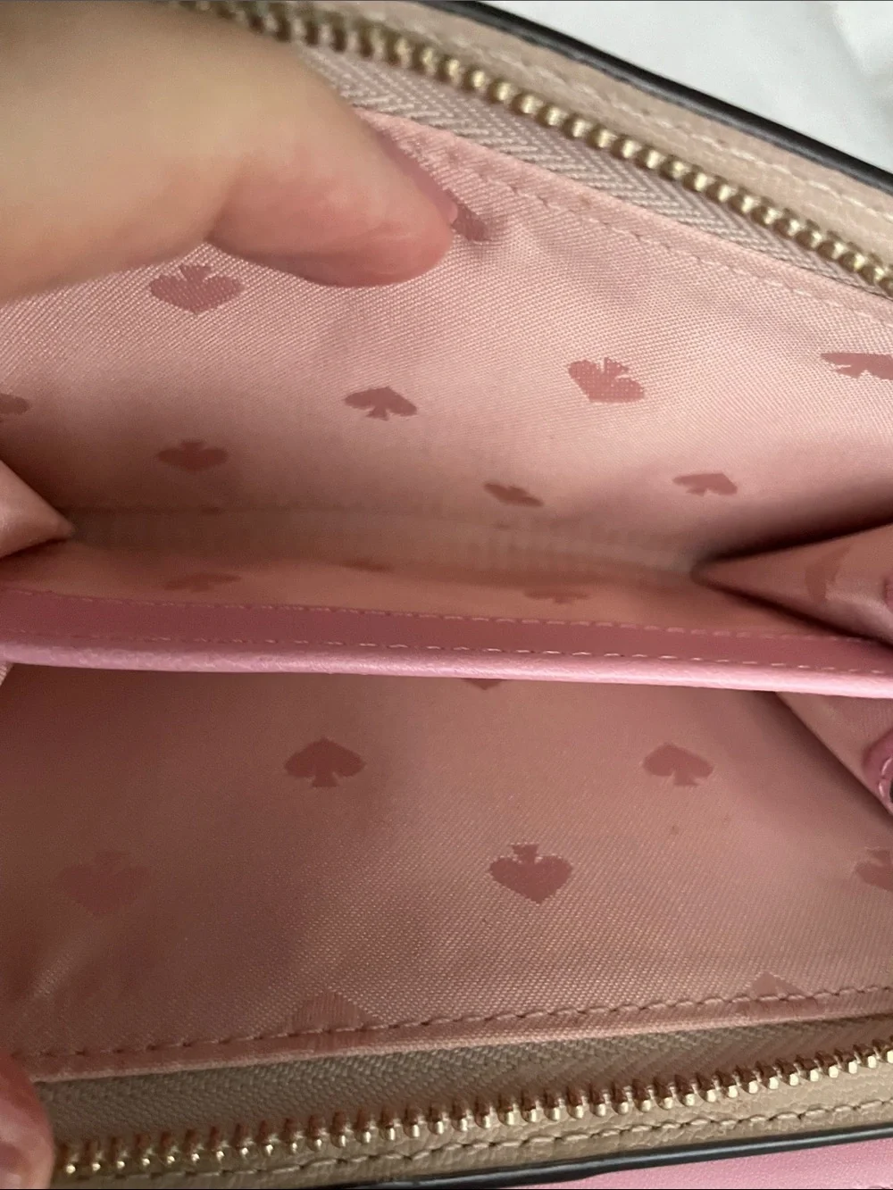 kate spade Blush Pebbled Leather Zip Around Wallet & Coin Holder